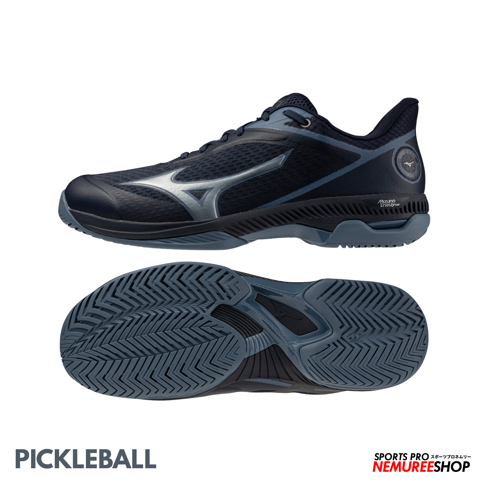 MIZUNO PickleBall Shoes WAVE STRIKE (NAVY BLAZER/ CHINA BLUE) - Nemuree Shop - Online Sports Store