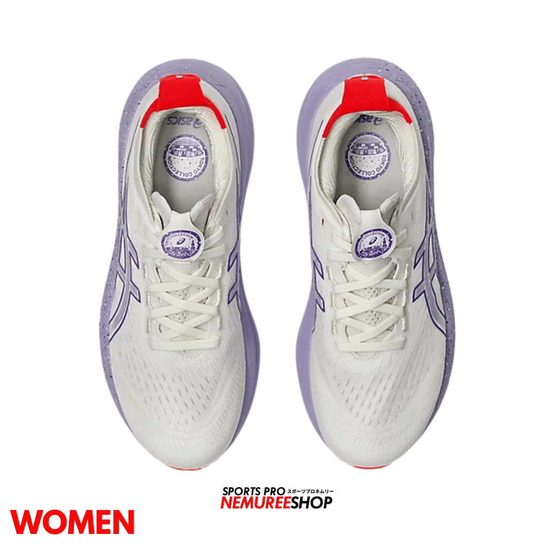 ASICS Running Shoes GEL-NIMBUS 27 TOKYO WOMEN (CREAM / EDO PURPLE) - Nemuree Shop - Online Sports Store