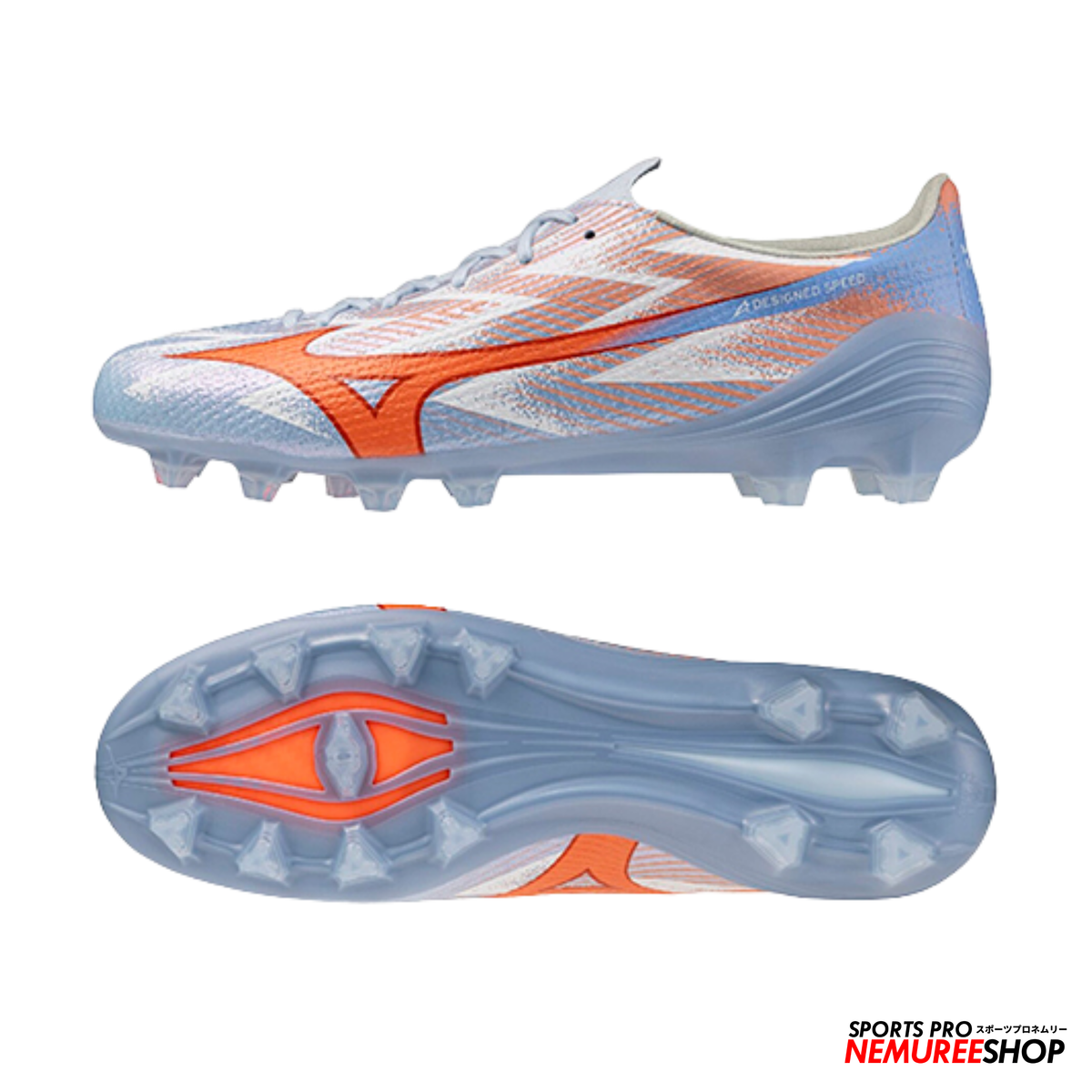 MIZUNO Football Shoes ALPHA 3 ELITE (BLUE FINCH/CORNFLOWER BLUE/LAVA ORANGE)