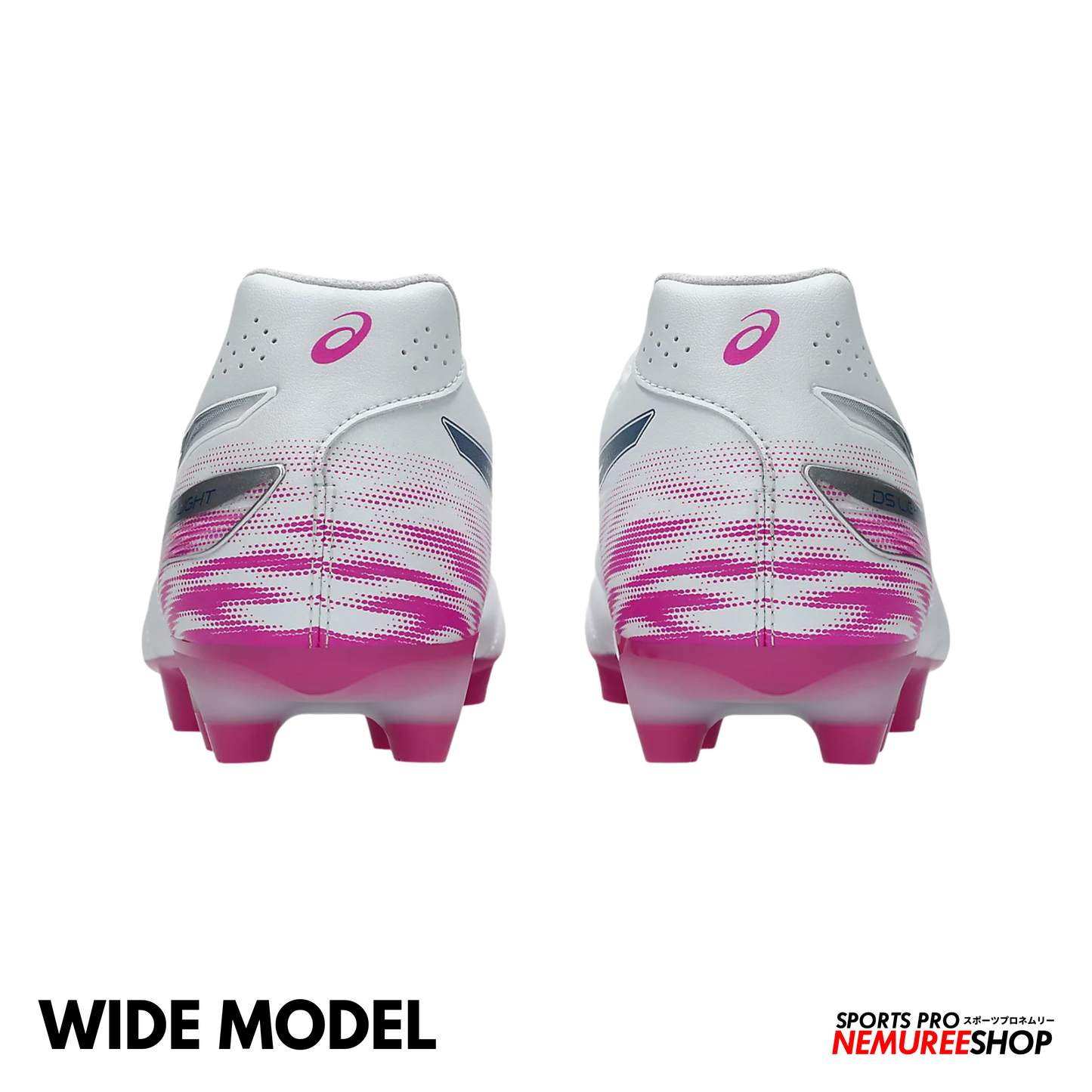 ASICS Football Shoes DS LIGHT PRO WIDE (WHITE/DIGITAL SAKURA) - Nemuree Shop - Online Sports Store