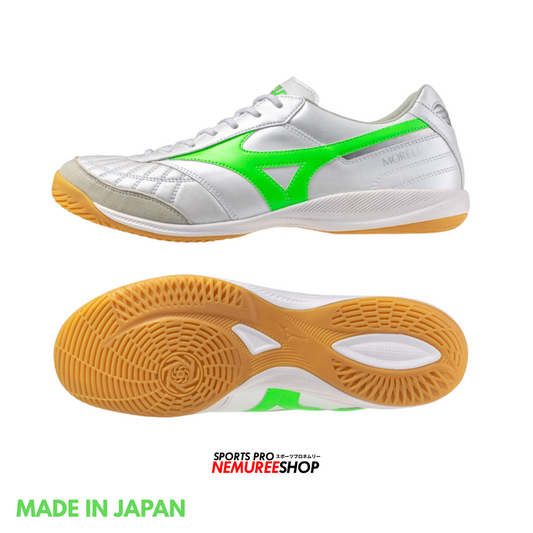 MIZUNO Futsal Shoes MORELIA SALA JAPAN IN (WHITE/NEON GREEN) - Nemuree Shop - Online Sports Store