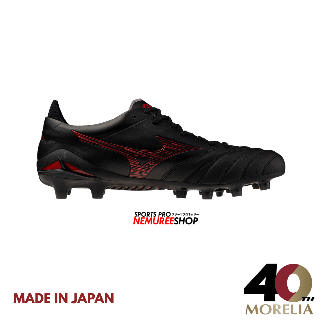 MIZUNO Football Shoes MORELIA NEO 4 JAPAN (BLACK / MORELIA 40TH RED) - Nemuree Shop - Online Sports Store
