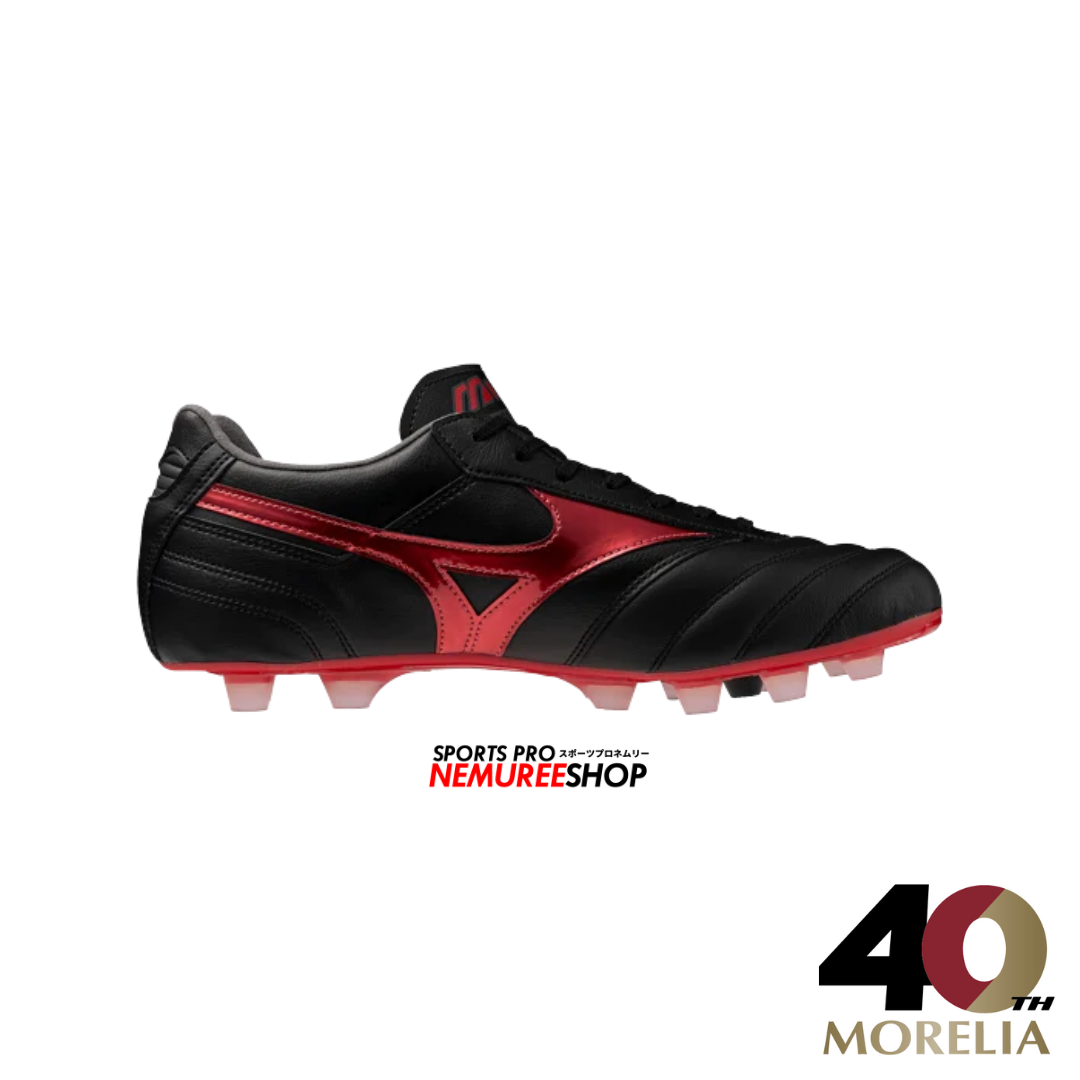 MIZUNO Football Shoes MORELIA 2 PRO (BLACK/MORELIA 40TH RED/BLACK SAND) - Nemuree Shop - Online Sports Store